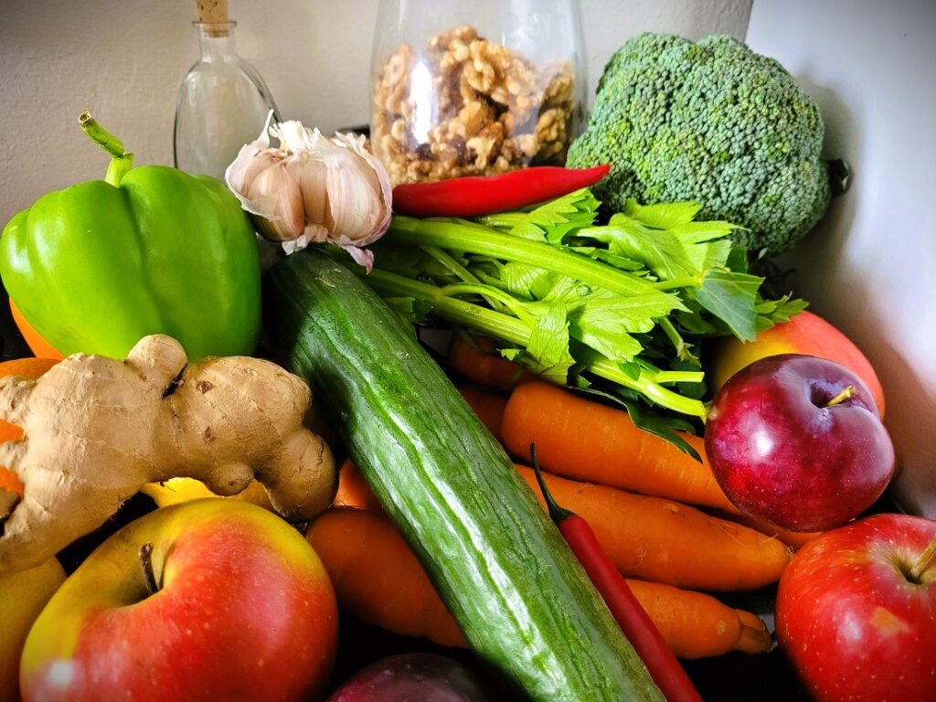 Opstilling af frugt og grønt